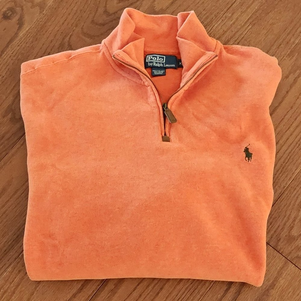 Polo by Ra;ph Lauren Quarter Zip Burnt Orange XXL